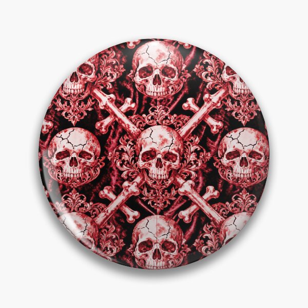 Item preview, Red Gothic Skull and Crossbones Pattern designed and sold by AI-lineDesign.