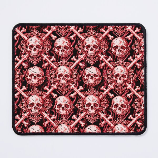 Item preview, Red Gothic Skull and Crossbones Pattern designed and sold by AI-lineDesign.