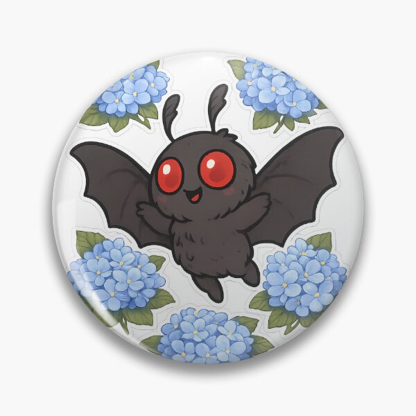 Item preview, Spooky Cute Mothman with Blue Hydrangeas | Gothic Kawaii Cryptid Floral designed and sold by designsbyhw.