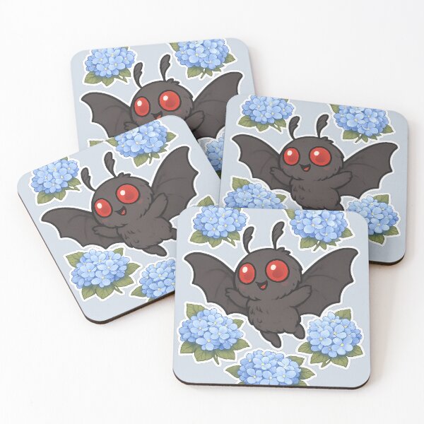 Item preview, Spooky Cute Mothman with Blue Hydrangeas | Gothic Kawaii Cryptid Floral designed and sold by designsbyhw.