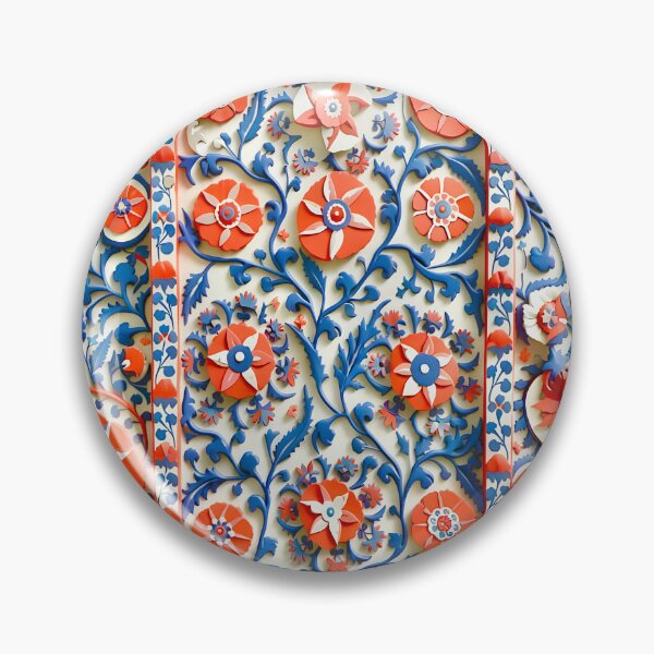 Item preview, Shakhrisyabz Suzani Uzbek Embroidery Print  designed and sold by Vicky Brago-Mitchell®.
