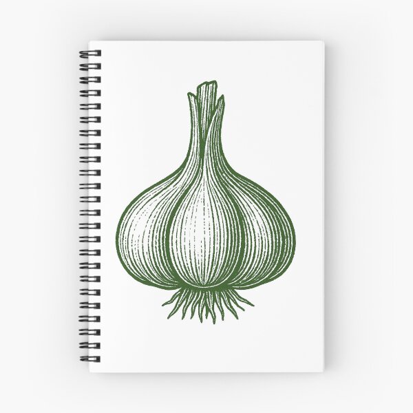 Item preview, Vintage Linocut Garlic Bulb - Green Botanical Art designed and sold by shinygreenbug.