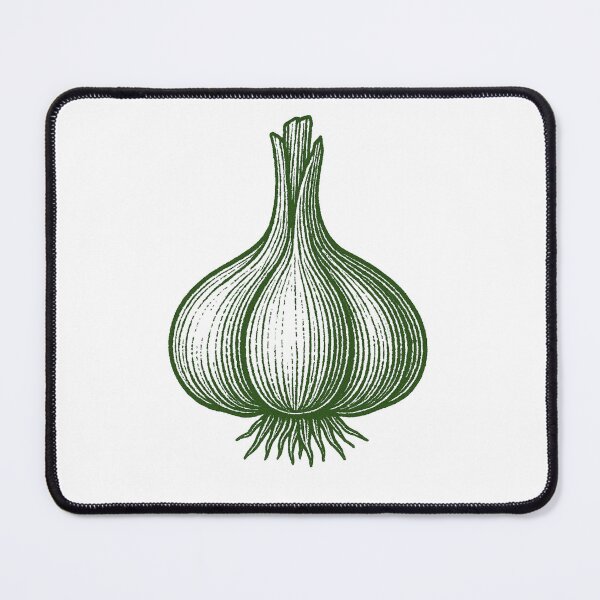 Item preview, Vintage Linocut Garlic Bulb - Green Botanical Art designed and sold by shinygreenbug.