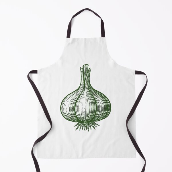 Item preview, Vintage Linocut Garlic Bulb - Green Botanical Art designed and sold by shinygreenbug.