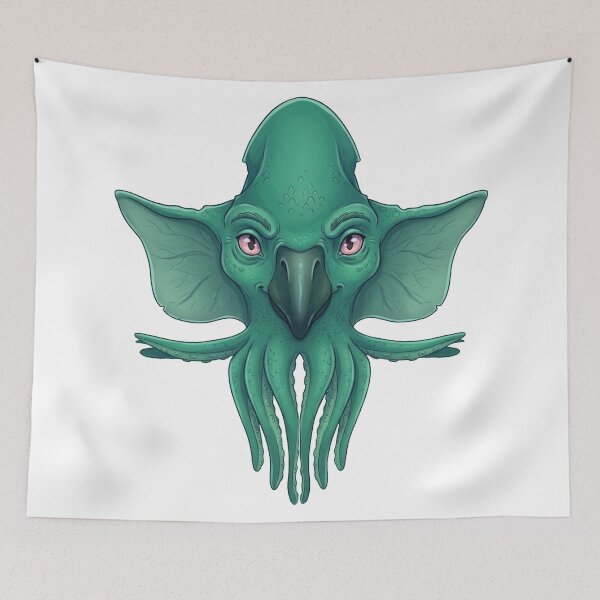 Item preview, Vibrant monochromatic teal/sea-green ancient fantasy creature designed and sold by AirCrayons27.
