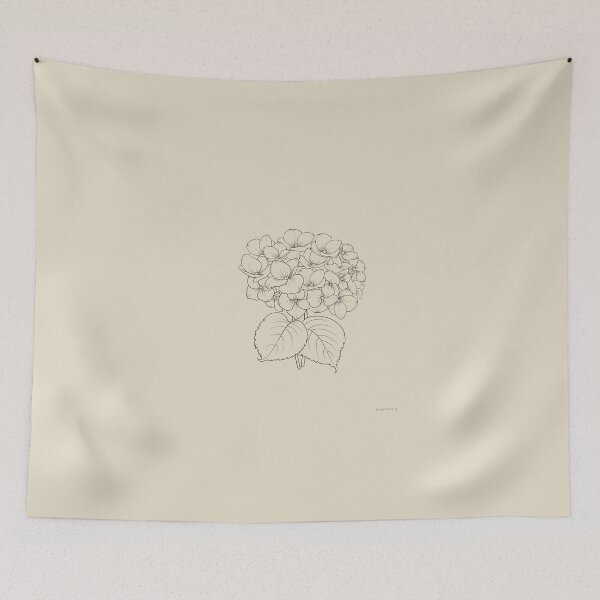 Item preview, Botanical Hydrangea Line Art Flower Sketch Edition II designed and sold by smaragdstudio.