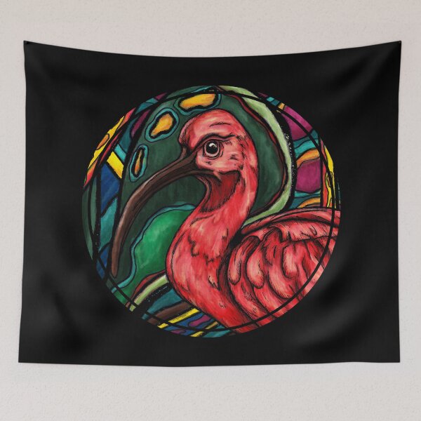 Item preview, Scarlet ibis bird with bold colors, graphic jungle red bird designed and sold by NadiaChevrel.