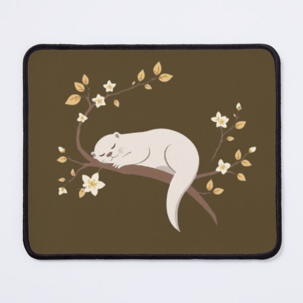 Item preview, Cozy White Otter Sleeping on Floral Branch designed and sold by Tama-sirth.