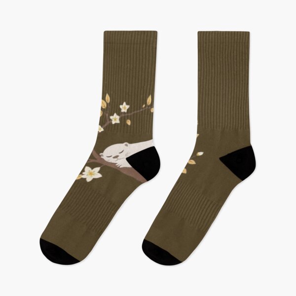 Item preview, Cozy White Otter Sleeping on Floral Branch designed and sold by Tama-sirth.