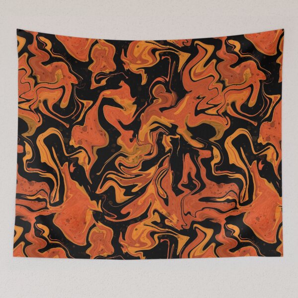 Item preview, Orange and black fluid art, halloween abstract designed and sold by NadiaChevrel.