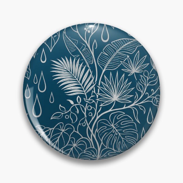 Item preview, Silver Tropical Foliage - Metallic Navy Botanical Pattern designed and sold by fit-and-fine26.