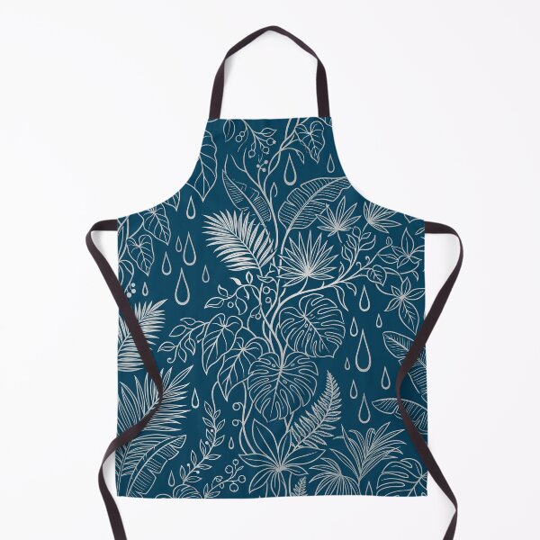 Item preview, Silver Tropical Foliage - Metallic Navy Botanical Pattern designed and sold by fit-and-fine26.