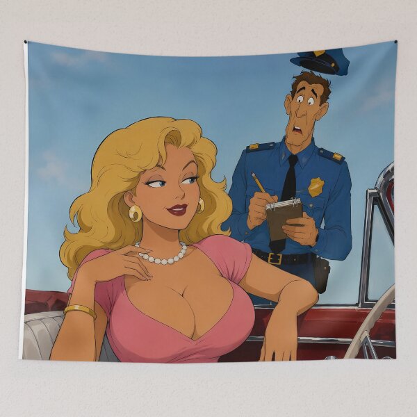 Item preview, Vintage Troublemaker – Retro Pin-Up Comedy Illustration designed and sold by  Hollow Moon Studios..