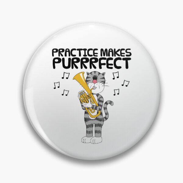 Item preview, Cat Playing Tenor Horn, Practice Makes Purrrfect, Musician designed and sold by doodlerob.