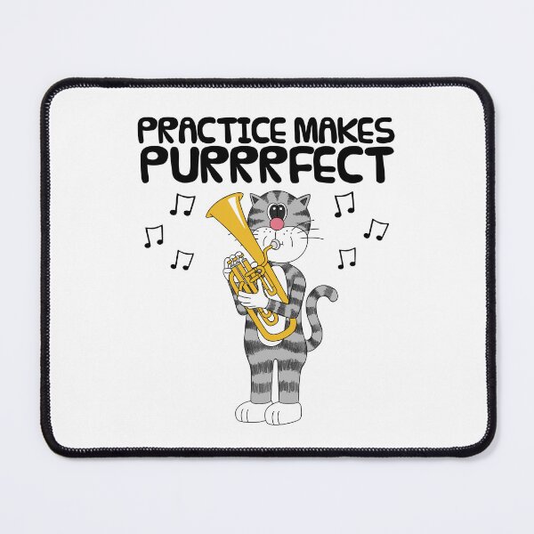 Item preview, Cat Playing Tenor Horn, Practice Makes Purrrfect, Musician designed and sold by doodlerob.