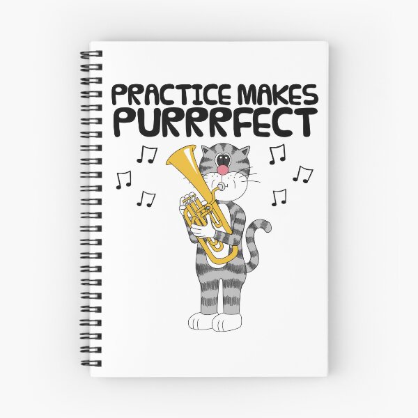Item preview, Cat Playing Tenor Horn, Practice Makes Purrrfect, Musician designed and sold by doodlerob.
