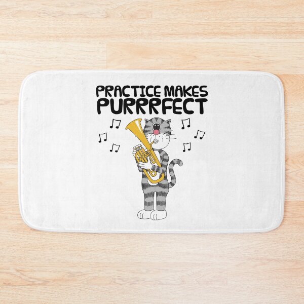 Item preview, Cat Playing Tenor Horn, Practice Makes Purrrfect, Musician designed and sold by doodlerob.