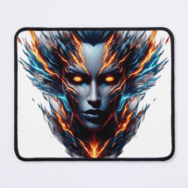 Item preview, Elemental Energy Guardian – Abstract Fire and Ice Portrait designed and sold by SupernovaNote.