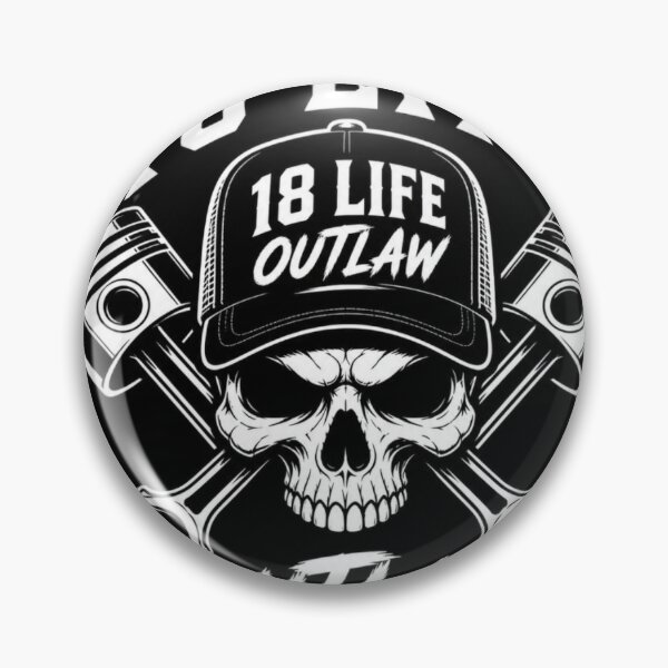 Item preview, 18 Life Outlaw Skull & Pistons Diesel Trucker Graphic Tee designed and sold by Diesel outlaw .