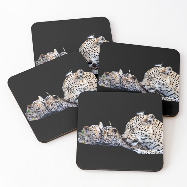 Item preview, Leopard Mother and Cubs Wildlife Art designed and sold by Silent Watch Threads..