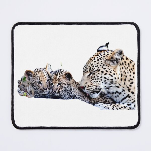 Item preview, Leopard Mother and Cubs Wildlife Art designed and sold by Silent Watch Threads..
