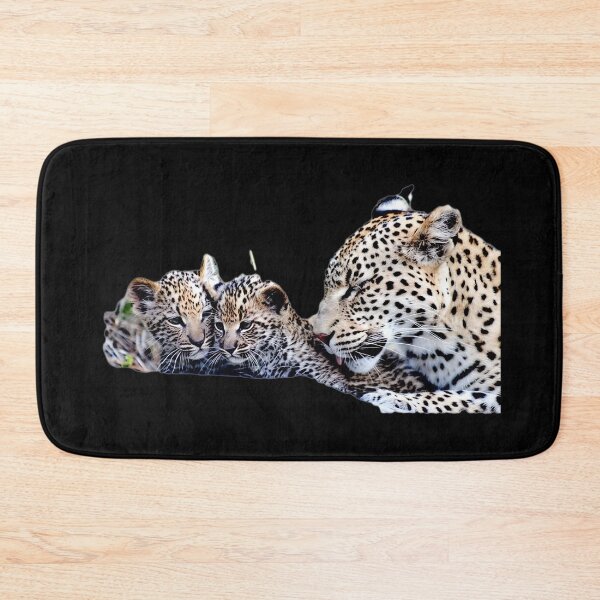Item preview, Leopard Mother and Cubs Wildlife Art designed and sold by Silent Watch Threads..
