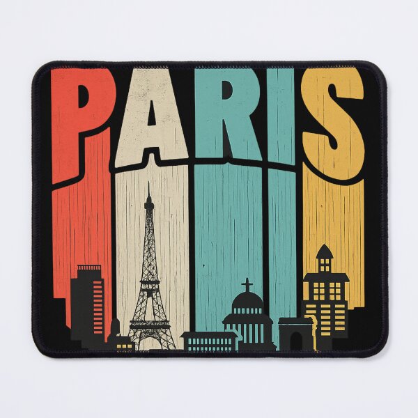 Item preview, Paris Skyline Typography – Vintage Landmark Design designed and sold by stickyverselab.