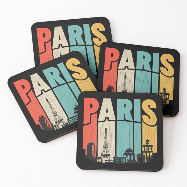 Item preview, Paris Skyline Typography – Vintage Landmark Design designed and sold by stickyverselab.