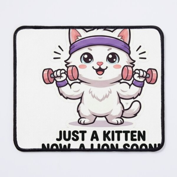 Item preview, Just A Kitten Now A Lion Soon Cute Fitness Cat designed and sold by JeevanStickers.