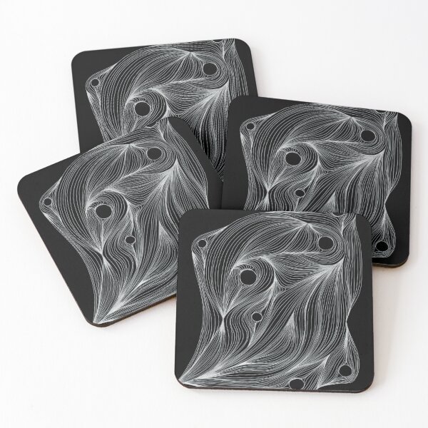 Item preview, Biomorphic Cell Flow — Abstract Black White Line Art designed and sold by SaharArtwork.