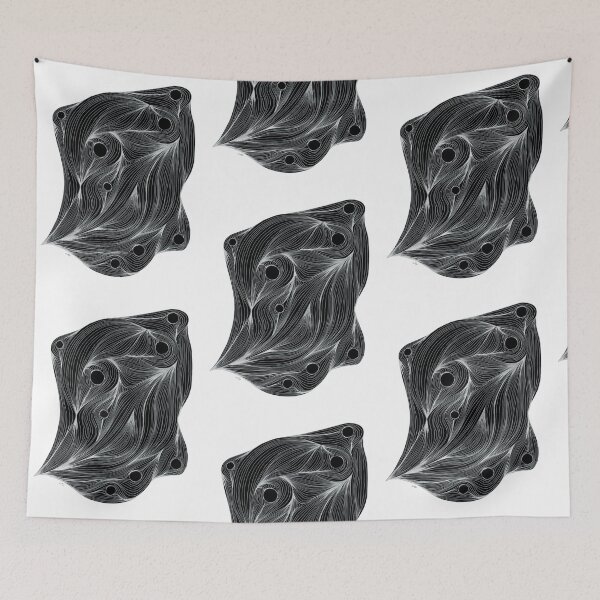Item preview, Biomorphic Cell Flow — Abstract Black White Line Art designed and sold by SaharArtwork.