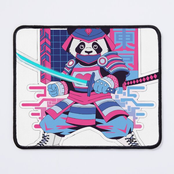 Item preview, Neon Samurai Panda Sticker designed and sold by inkfusionhub99.