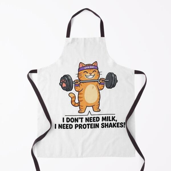 Item preview, I Don't Need Milk I Need Protein Shakes Funny Gym Cat designed and sold by JeevanStickers.
