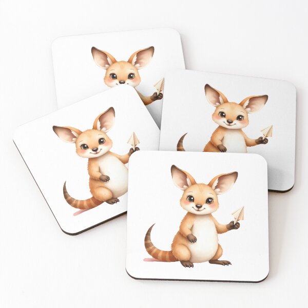 Item preview, Cute Baby Wallaby Holding a Paper Plane designed and sold by Passionread.