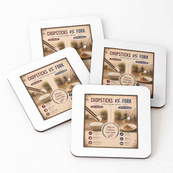 Item preview, Chopsticks vs Fork Cultural Food Poster designed and sold by Easternpantry.