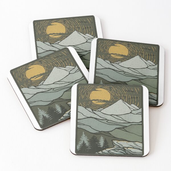 Item preview, Retro Mountain Landscape Vintage Sun Nature Art designed and sold by rediscoveredapp.