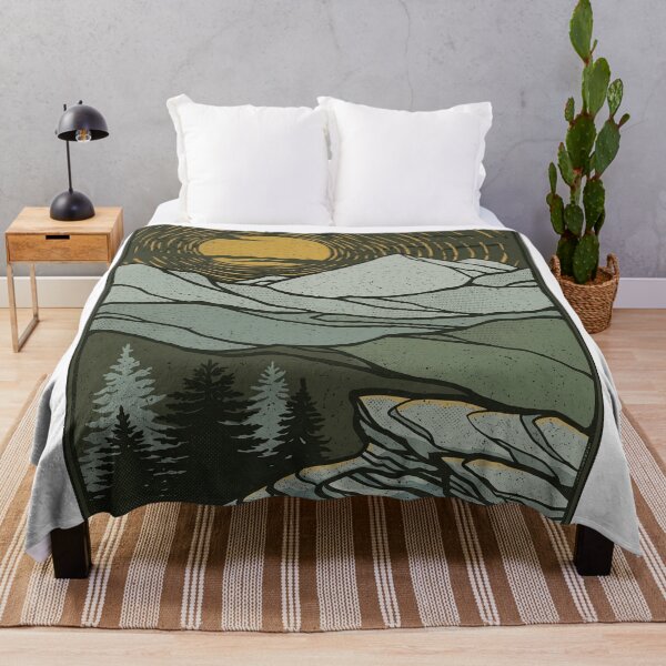 Item preview, Retro Mountain Landscape Vintage Sun Nature Art designed and sold by rediscoveredapp.