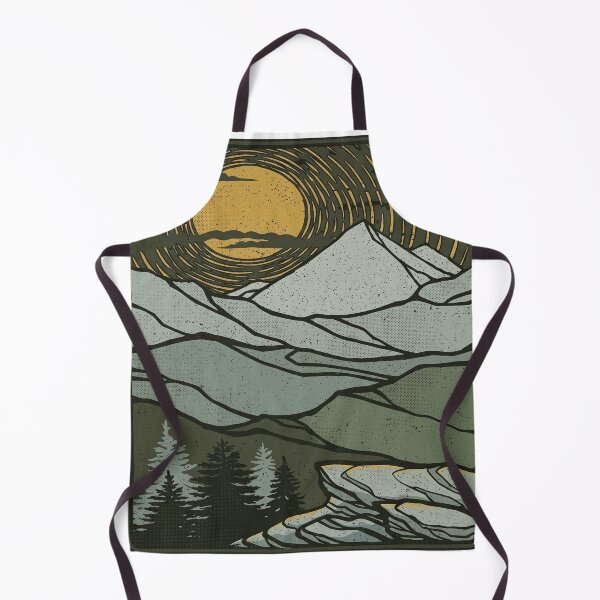 Item preview, Retro Mountain Landscape Vintage Sun Nature Art designed and sold by rediscoveredapp.