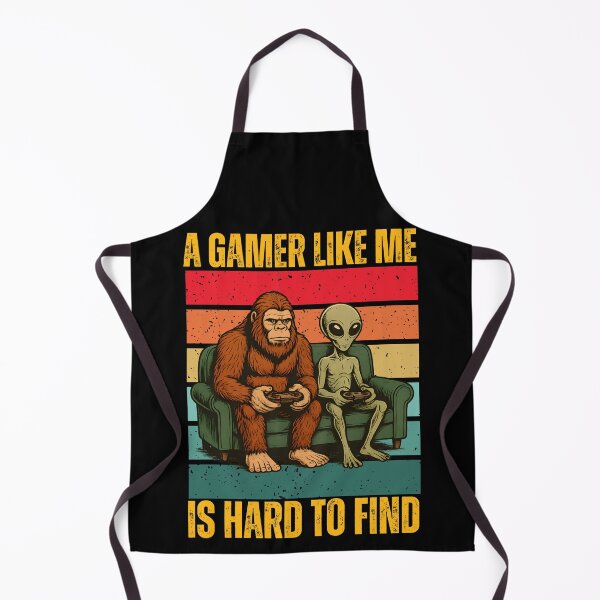Item preview, Funny Bigfoot And Alien Playing Video Games Retro Sunset - A Gamer Like Me Is Hard To Find designed and sold by legendaryskins.