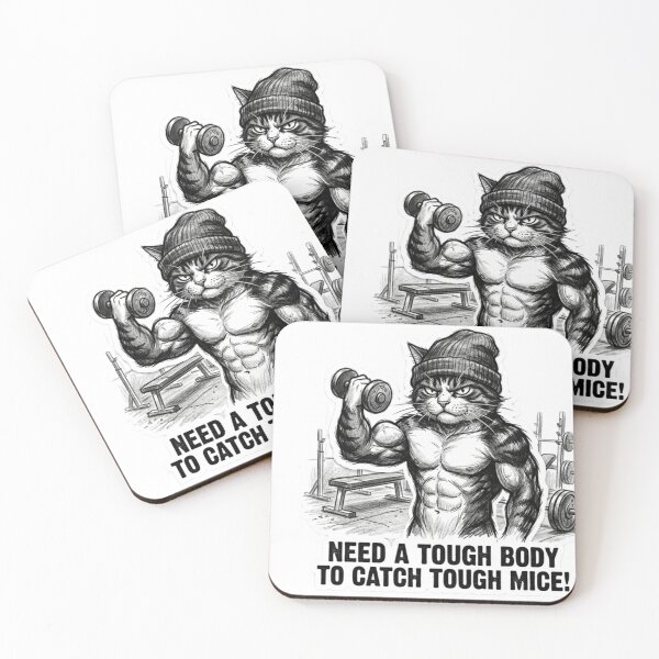 Item preview, Need A Tough Body To Catch Tough Mice Cat designed and sold by JeevanStickers.