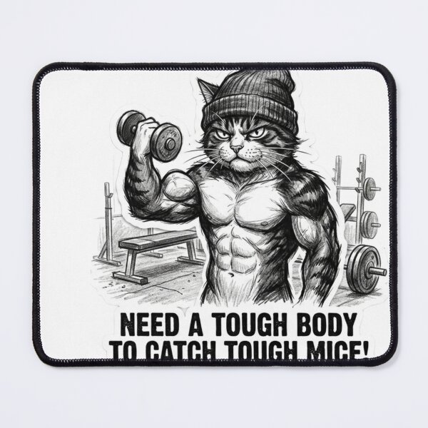 Item preview, Need A Tough Body To Catch Tough Mice Cat designed and sold by JeevanStickers.
