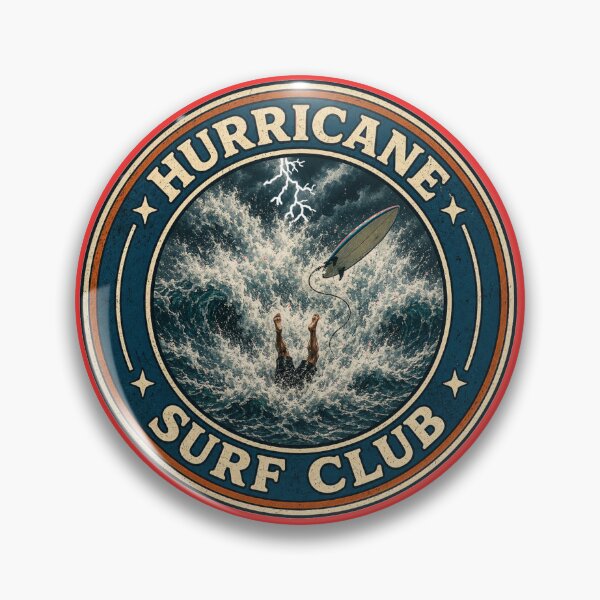 Item preview, Hurricane Surf Club – Extreme Storm Surf Badge designed and sold by shorethings.