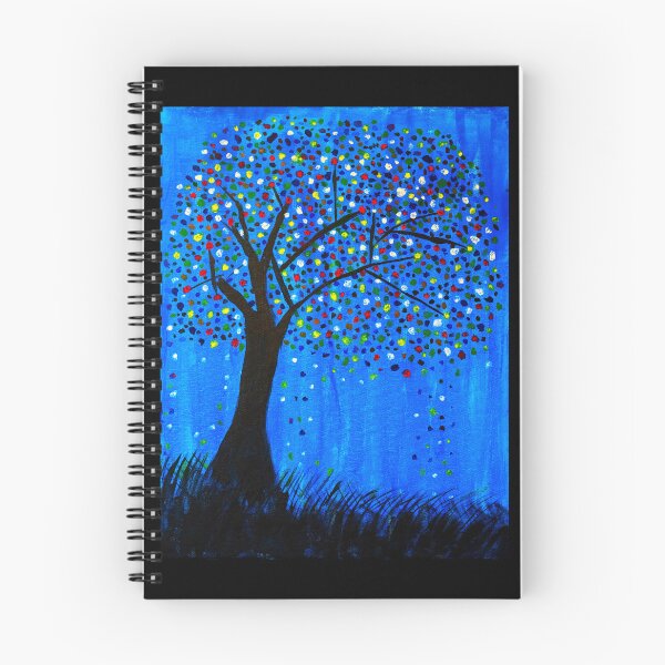 Item preview, Hand Painted Money Tree Colorful Night Tree Art designed and sold by Maljonic.