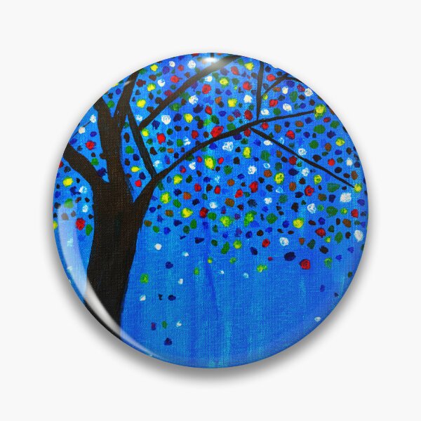 Item preview, Hand Painted Money Tree Colorful Night Tree Art designed and sold by Maljonic.