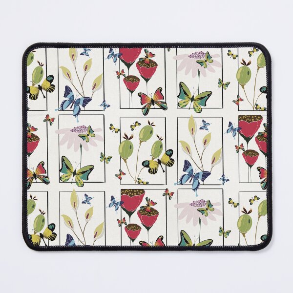 Item preview, Vintage Botanical Butterfly Grid Pattern designed and sold by Fiorart Studio .