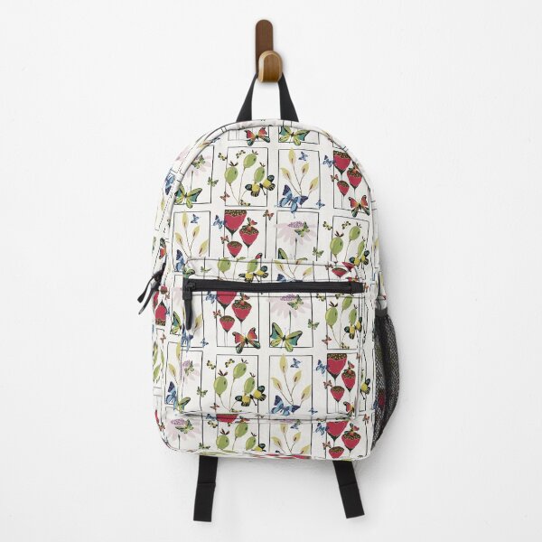 Item preview, Vintage Botanical Butterfly Grid Pattern designed and sold by Fiorart Studio .