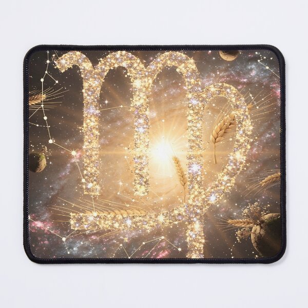 Item preview, Virgo Golden Stardust Symbol Wheat Galaxy Cosmic Art designed and sold by Zodiac Celestial Art.