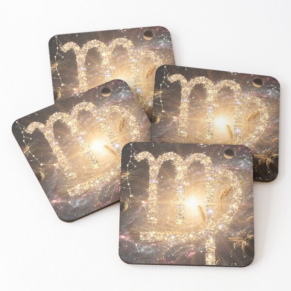 Item preview, Virgo Golden Stardust Symbol Wheat Galaxy Cosmic Art designed and sold by Zodiac Celestial Art.