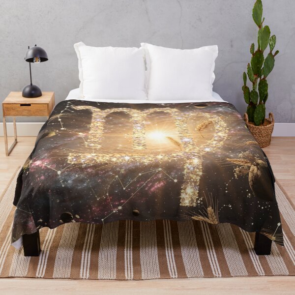 Item preview, Virgo Golden Stardust Symbol Wheat Galaxy Cosmic Art designed and sold by Zodiac Celestial Art.