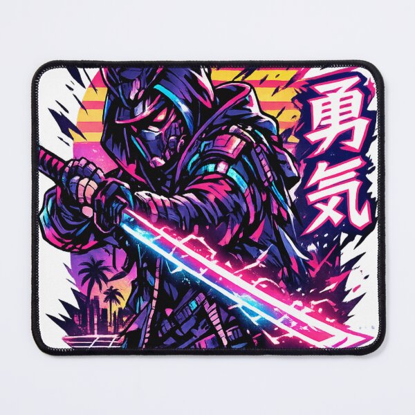 Item preview, Cyberpunk Samurai Neon Courage Anime Streetwear T-Shirt Design designed and sold by stickyverselab.